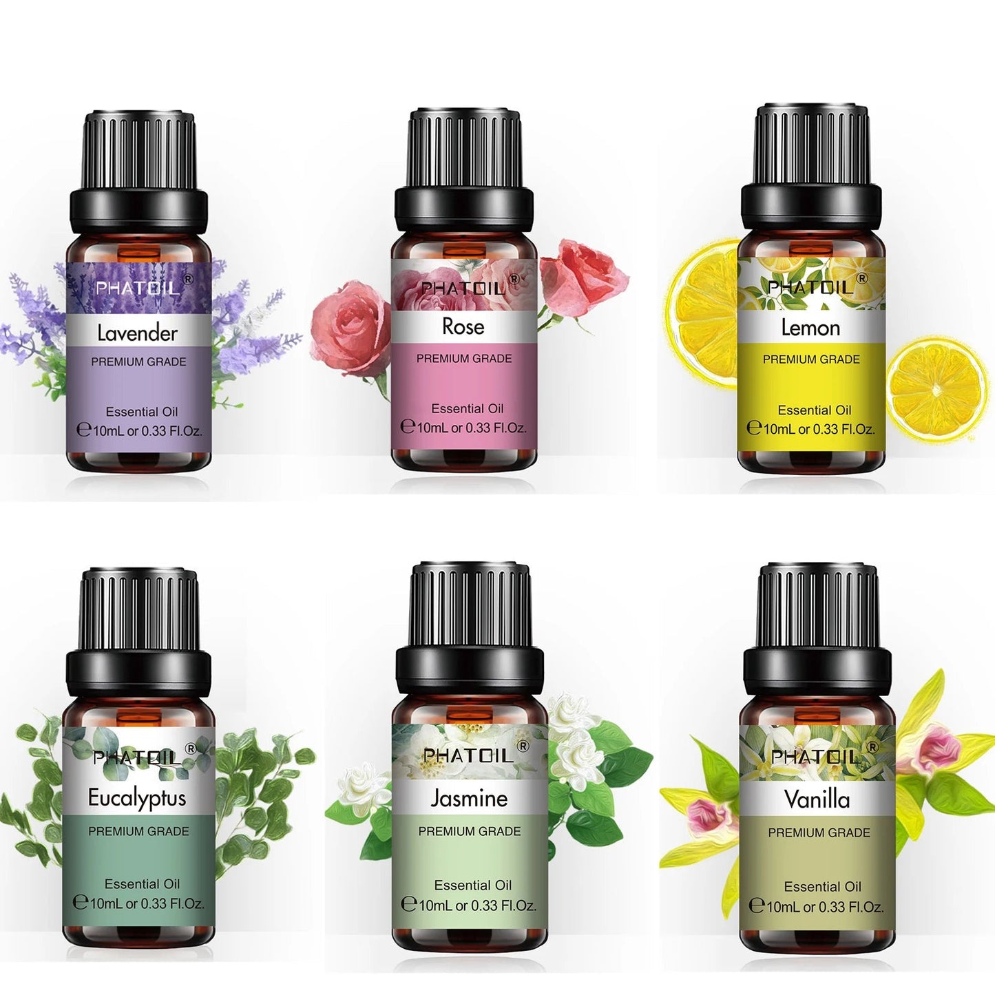 10ml Rose Essential Oils Pure Natural for Diffuser humidifier Aromatherapy Jasmine Vanilla Aroma Oil for Candles Soap Making Viralgem Store