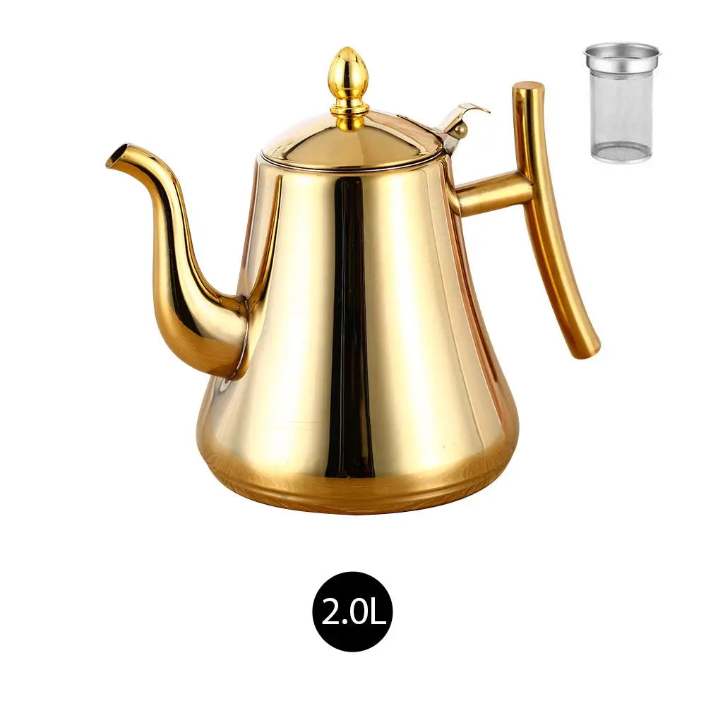 1.0L/1.5L/2.0L Tea Kettle Stainless Steel Teapot Removable Infuser for Loose Flower Tea Coffee Stovetop Safe Water Kettle Viralgem Store
