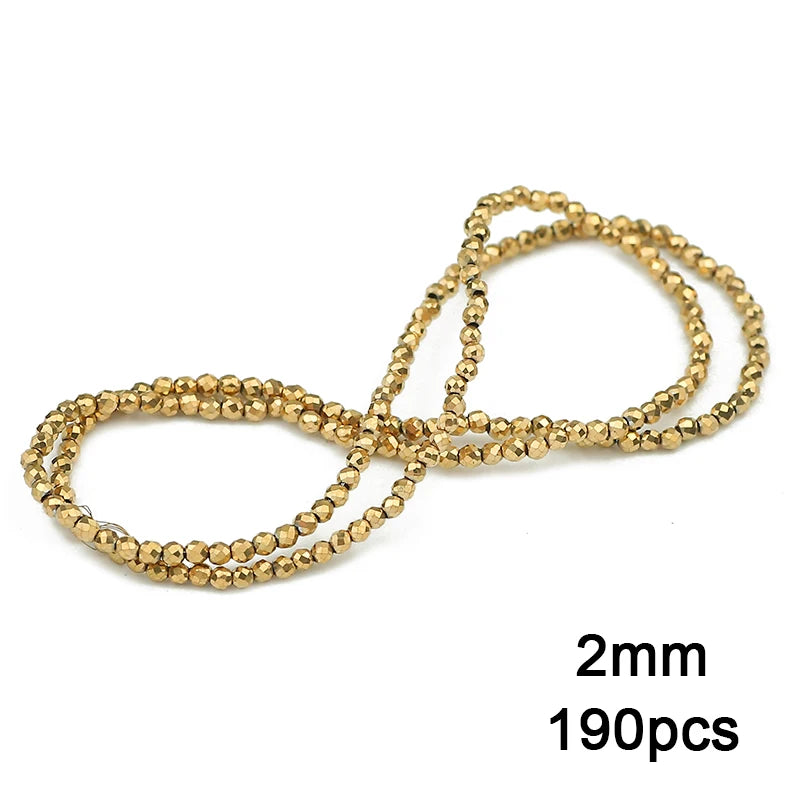 3A+ Retention Color Various Shapes Star Heart Hematite Natural Stone Plated Loose Gold Beads For Jewelry Making Diy Bracelets