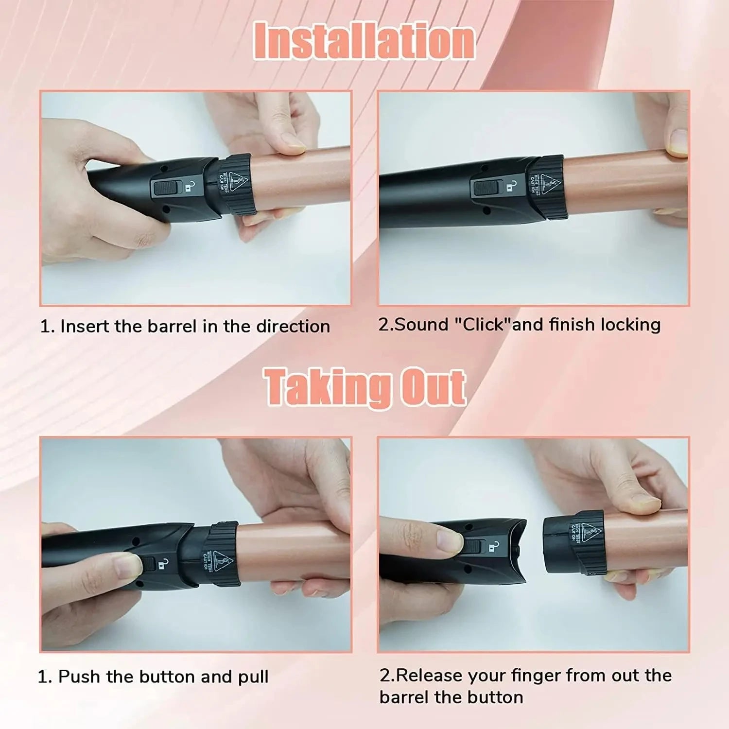 5 in 1 Curling Iron Set with Curling Brush, 0.35”-1.25” Hair Curler Wand for Hairstyle and Heat Resistant Gloves and Hair Clips Viralgem Store