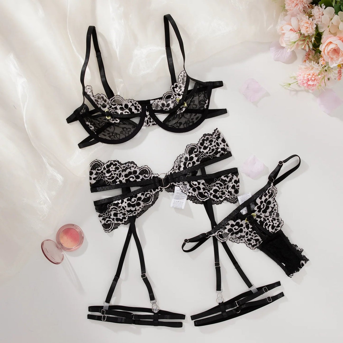 Toucheart Sexy Bra Set Contrast Color Lace Hollow Breathable Garter Hot Erotic Sexy Costumes Underwear Seamless Bra Thong Suit Viralgem Store