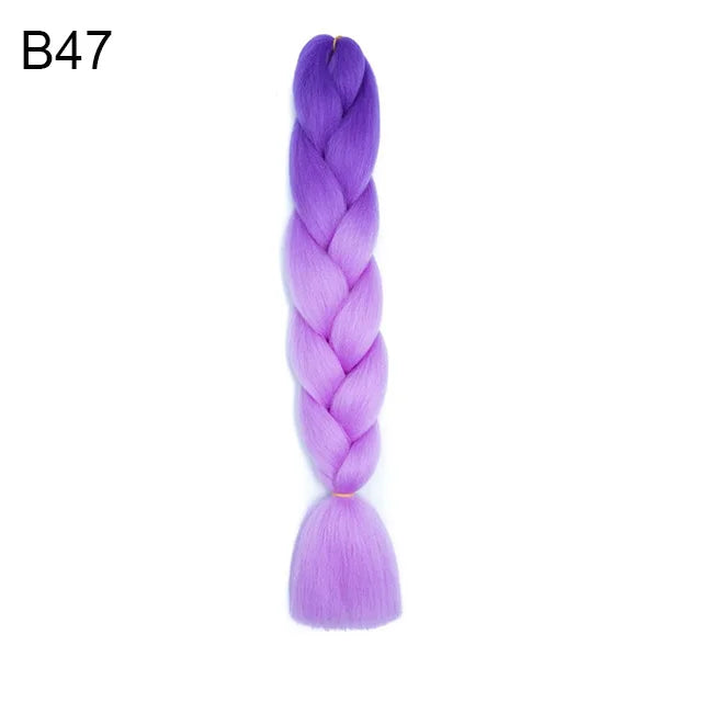 Synthetic Ombre Braiding Hair 24Inch 1Pack Pre Stretched Box Jumbo Colorful Crochet  Extensions for Women Viralgem Store