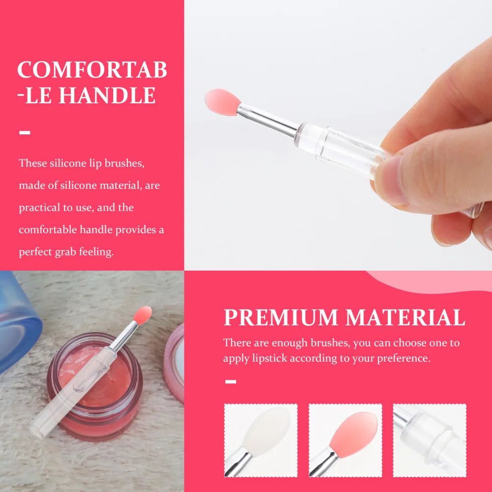 6Pcs Makeup Brush Silicone Heads Lip Mask Brush Tool Women Eyeshadow Lipstick Makeup Applicator for Girls Ladies Beauty Tools Viralgem Store