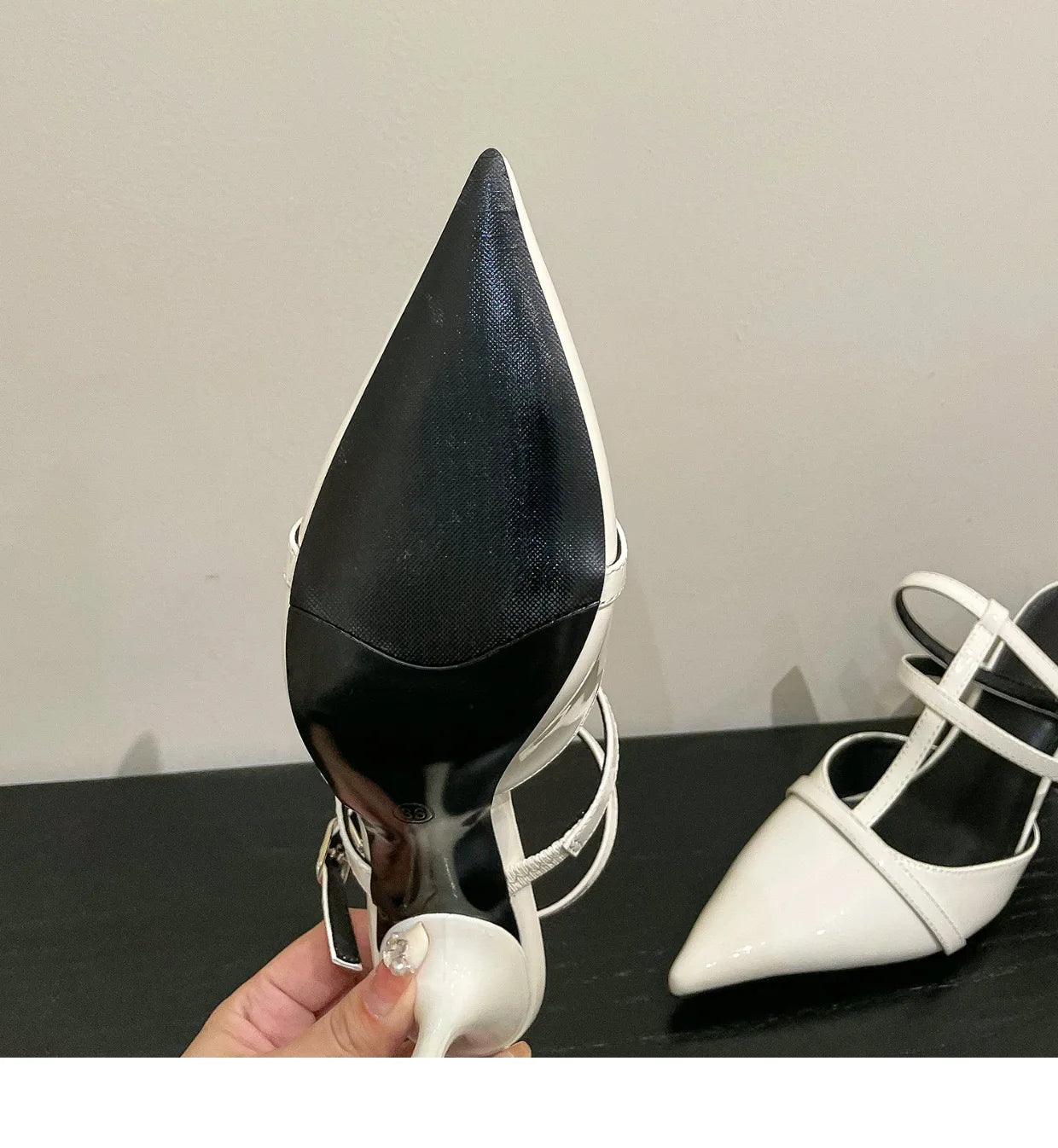 2024 New Trendy Women Gladiator Sandals Summer Pointed Toe Luxury Elegant High Heels Thin Strap Pumps Ladies Party Shoes Size 42