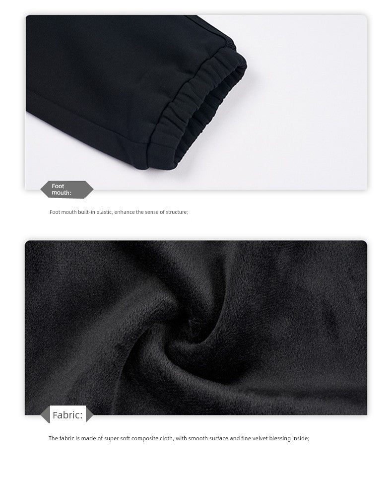 361 Degrees Fleece-Lined Track Pants Women's Winter 2024 Heattech 361 Women's Pants Loose Casual Drawstring Knitting Pants