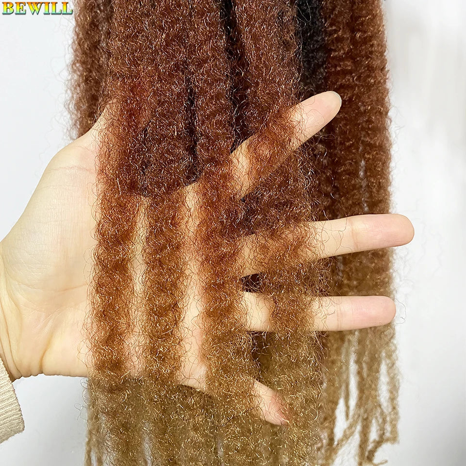 18 Inch 1-6 Packs Marley Twist Crochet Hair Black Brown to Blonde Synthetic Afro Marley Ombre Braiding Hair for Faux Locs Braids