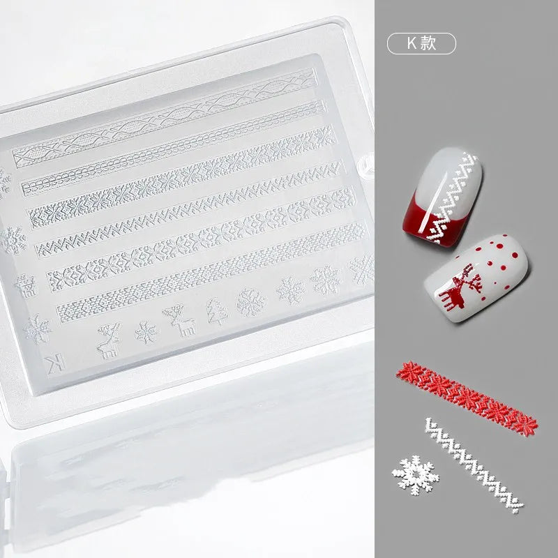 1pc Sweater Knitting Lace 3D Acrylic Mold Nail Art Decoration Nails DIY Design Silicone  Nail Art Template Nail  Mold