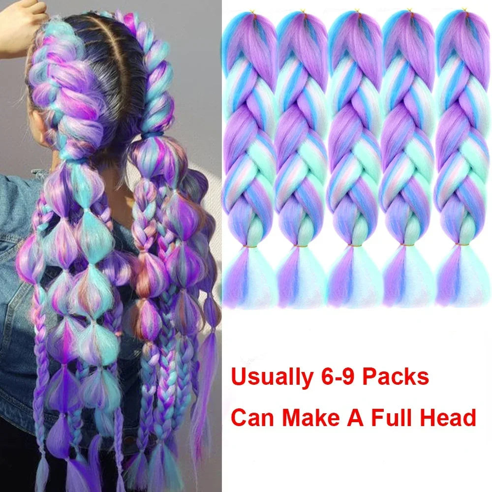1 Pack 100g Braiding jumbo braiding Hair Colorful Synthetic Braids Hair Extensions Synthetic Crochet Braids For Women