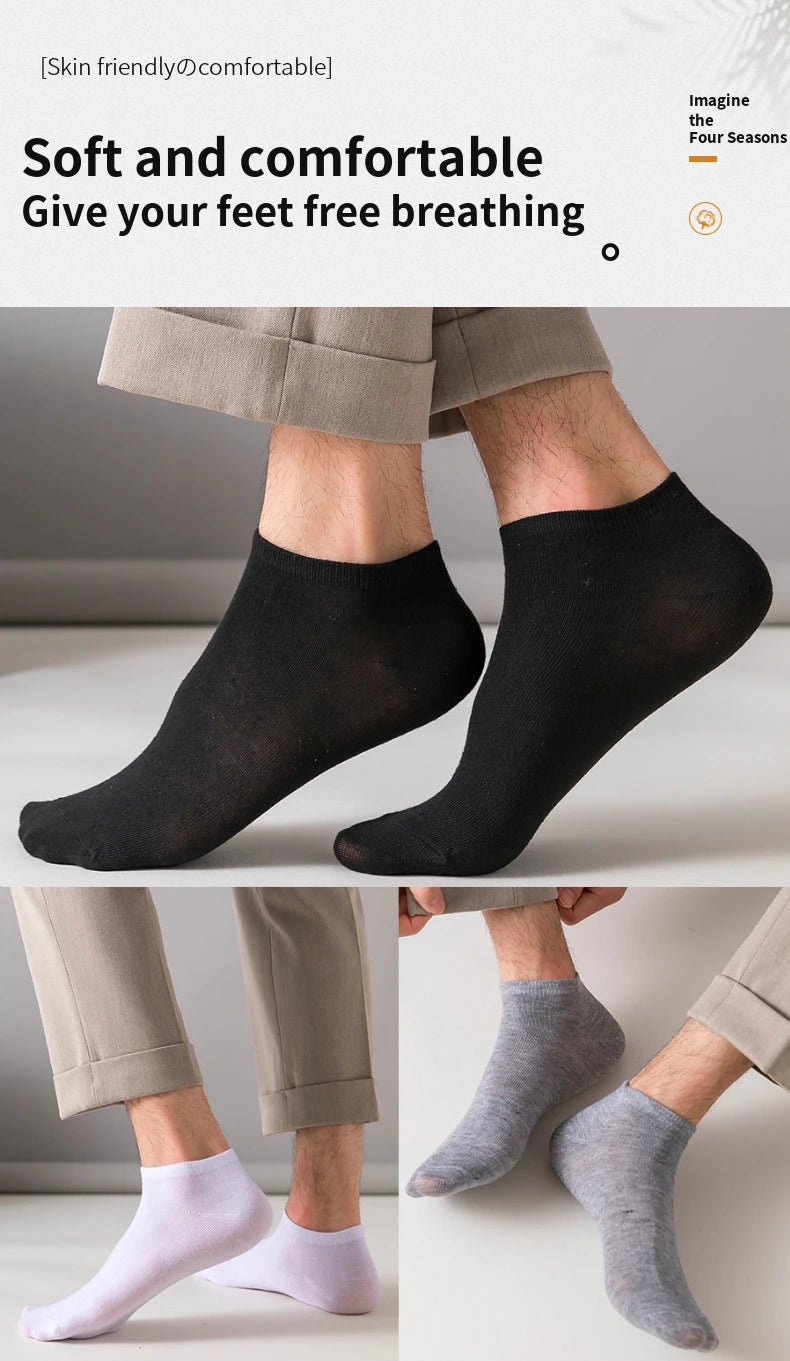 10 Pairs Women/Men Boat Socks Invisible Low Cut Silicone Non-slip Summer No-show Ankle Socks Solid Color Casual Breathable