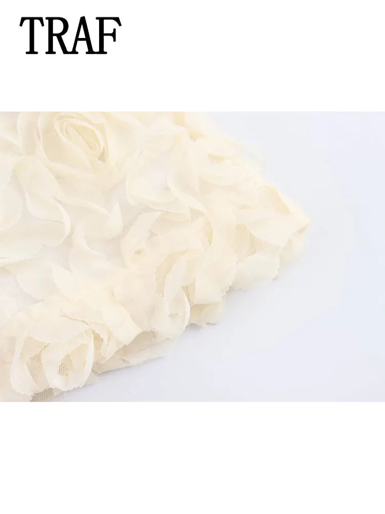 TRAF Women's Floral Texture Mini Skirt 2024 New Casual Fashion High Waist Skirt Female Elegant Streetwear Skirt Viralgem Store