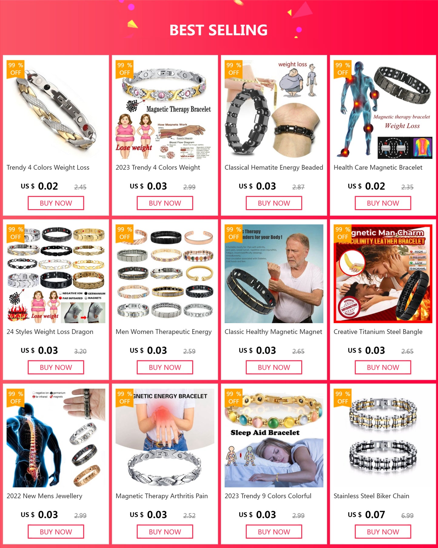 Weight Loss Magnetic Power Therapy Bracelet for Men Women W Shape Black Hematite Stone Beads Stretch Health Care Couple Jewelry