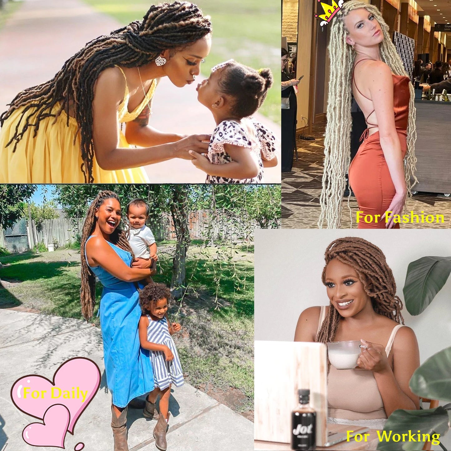 36 Inch Faux Locs Crochet Hair Extensions For Women Soft Locs Crochet Braids Faux Locs Dreadlocks Synthetic Hair Extensions