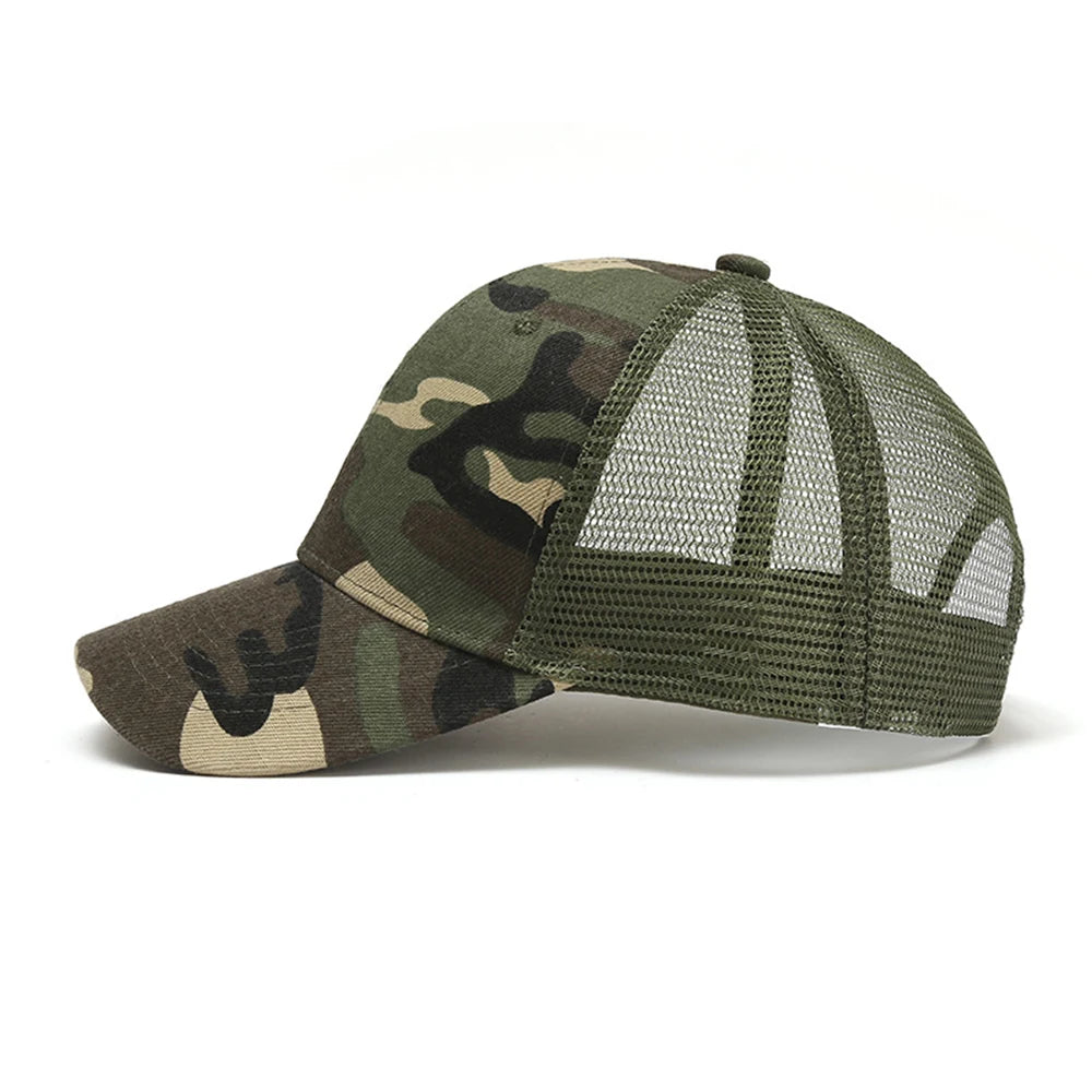 Spring Summer Sun Hat Caps For Men Women Adjustable Baseball Cap Breathable Mesh Trucker Cap Camouflage Baseball Hat Viralgem Store