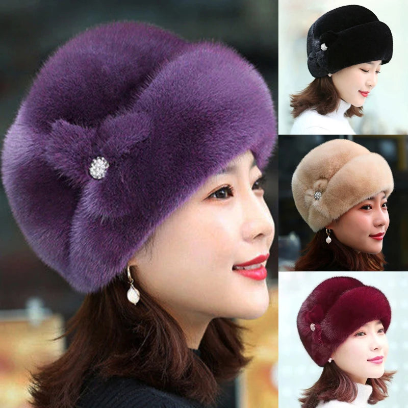 Winter Fashion Hat For Women Fashion Outdoor Warm Hats Thick Warm All-Match Female Hat Simple Comfortable Solid Color Hats 2024
