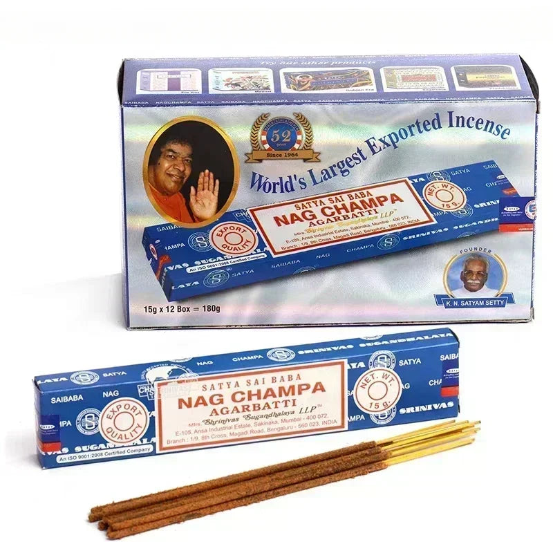5BOX Indian Incense Sticks White Sage Sandalwood Natural Household Indoor Clean Air NAG Champa Satya Handmade Lavender Incenso