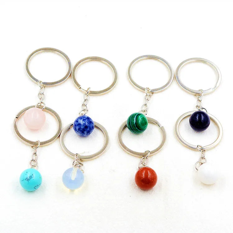 20pcs Natural Rough Raw Stone Crystal Quartzs Keychain Women Men Handbag Hangle Car Key Holder Raw Mineral Stone KeyRing Jewelry Viralgem Store