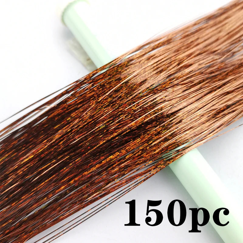 Synthetic Extensions Hair Dazzling Female Hippies With Tinsel Rainbow Silk For Braided Headwear Length 120 Cm 150 Strands/Pack Viralgem Store