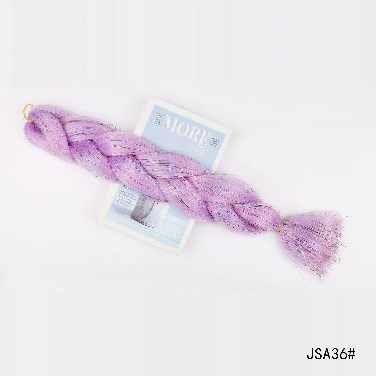 1-4 Packs Ombre Braiding Hair Extensions Synthetic Glitter Sparkle Rainbow Colored Hair 24inch Jumbo Braids Extensions for Women