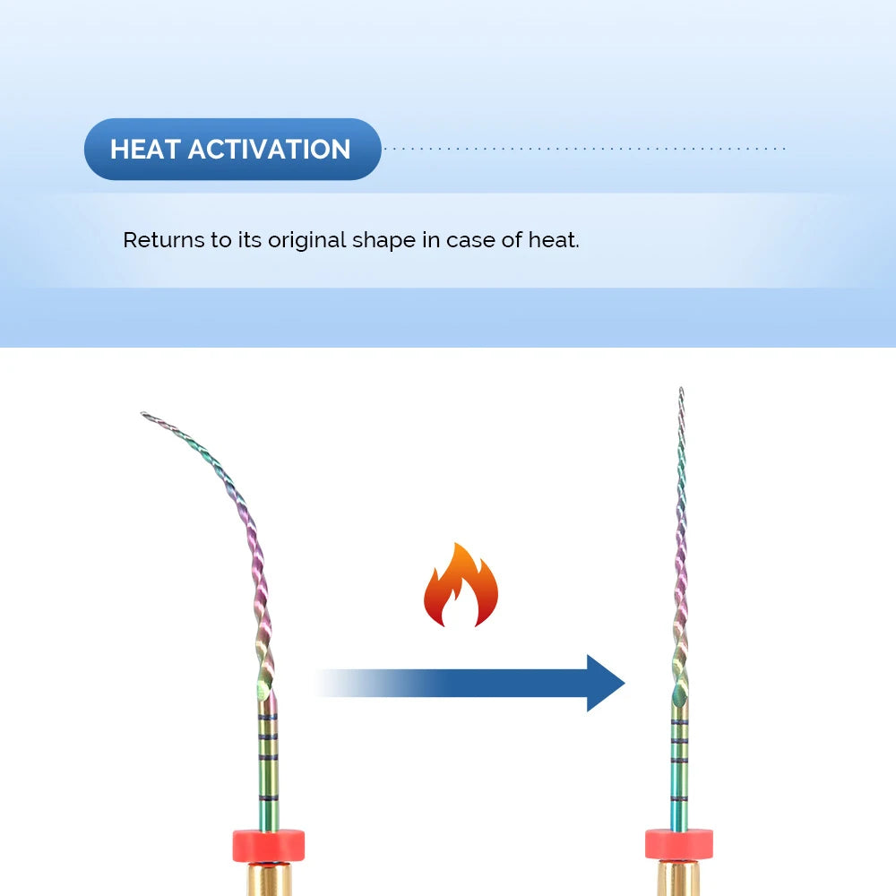 6 Pcs/Box Dental Rotary M3 Rainbow Files Thermal Activation Accessories Endodontic For Root Canal Files Cleaning Dentist Use