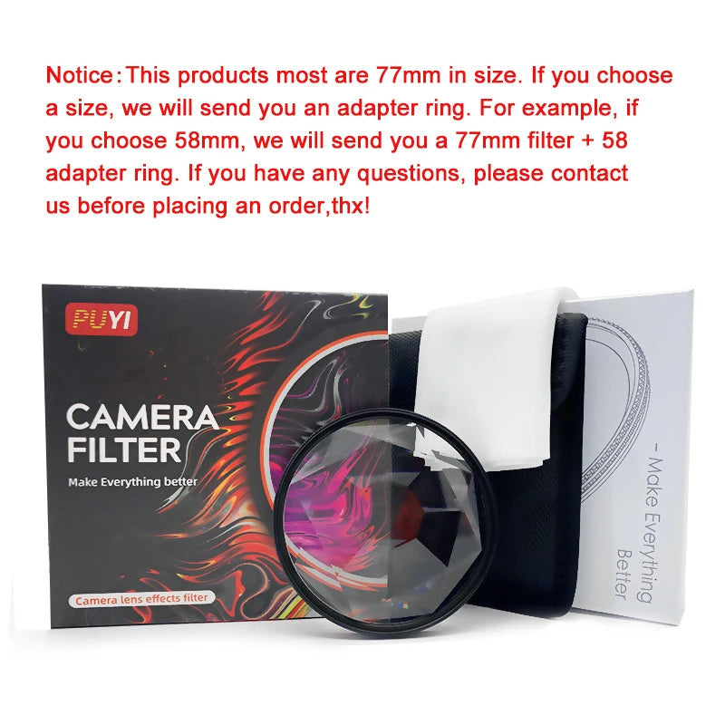 77mm 82mm Photography Special Effects Filters Prism SLR Camera Lens Accessories for Canon Nikon Viralgem Store