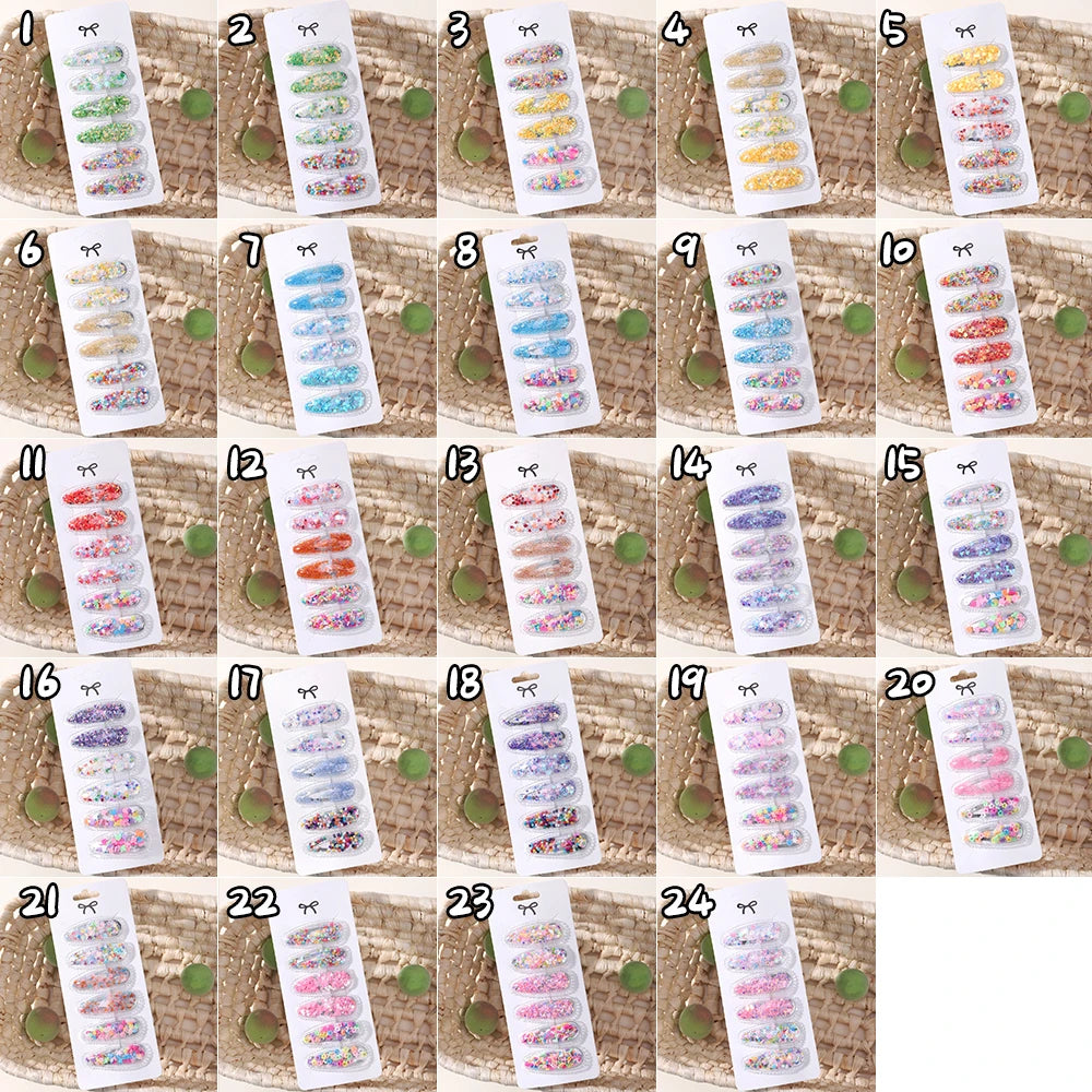 3/6pcs Children's Cartoon Hair Clip Set Rabbit Crown Flow Sofa Clip Sequin Butterfly Hairgripes Lovely Girls Hairpins Headwear