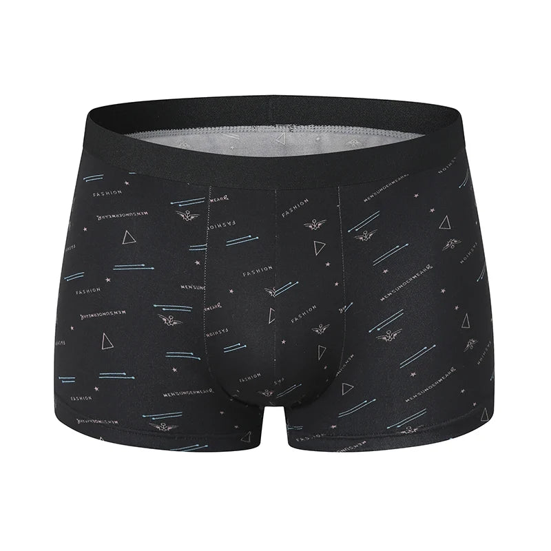 4-piece MEN'S Boyshort Young Men Printed Comfortable Underwear for Middle-aged and Elderly Men to Increase 5XL/6XL Boyshort. Viralgem Store