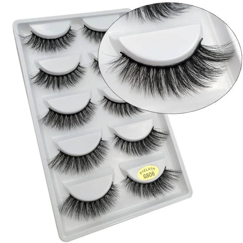 5 Pairs 3D Mink False Eyelashes h13, Soft Eyelash Extension Natural Eyelashes makeup Lashes Wholesale G800, G806 Viralgem Store