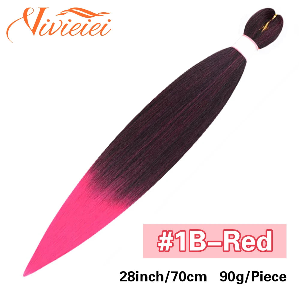 Synthetic Jumbo Braids Hair Extensions 28 Inch Braiding Hair Pre Stretched Orange Green White Blue Red Pink Purple Braids Viralgem Store