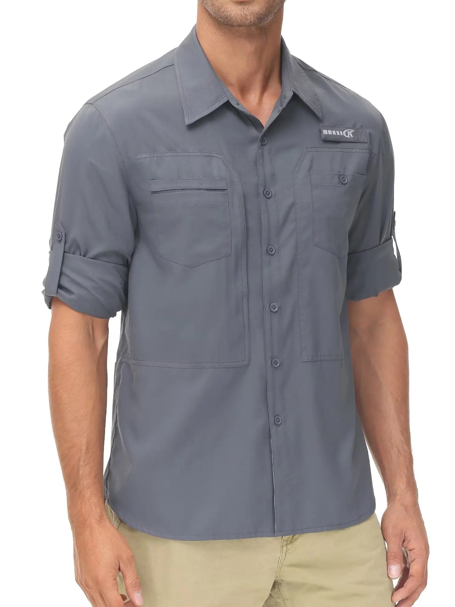 Summer Men's UPF 50+ Casual Long Sleeve Fishing Shirts, Lightweight Tactical Button Down Shirt with Breathable Back Mesh Viralgem Store