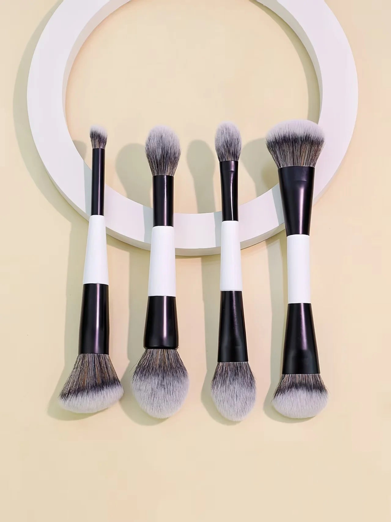 4 Double-Headed Makeup Brushes, Multi-Functional Makeup Brush, Blush Brush, Foundation Brush, Loose Powder Brush, Highlight Brush, Nose Shadow Brush, Concealer Brush, Blush Brush, Gift for Ladies and Girls Viralgem Store