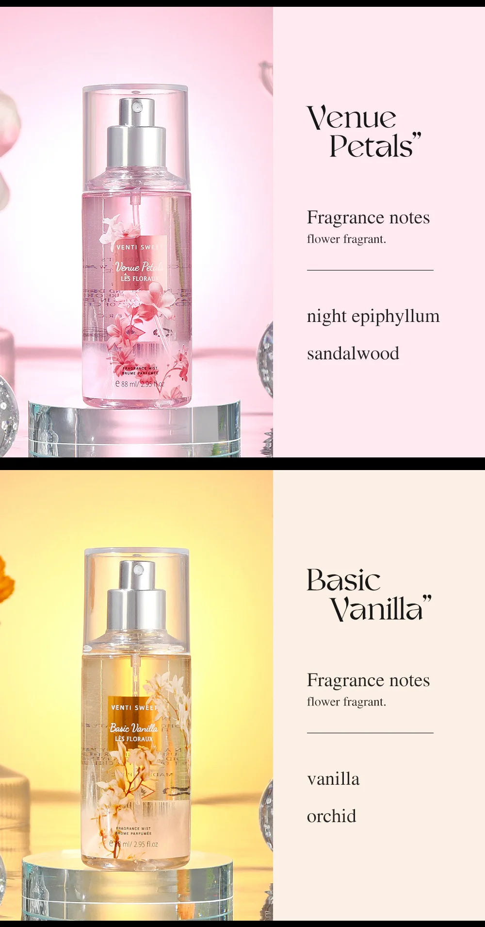 88ML Flower Fruit Perfume Vanilla Fragrance Women Date Scent Long-Lasting Good Girl Parfume Body Spray Floral Mist Air Freshener