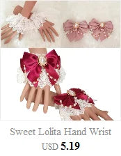 Steampunk Lolita Hand Sleeve Wrist Cuffs Ruffled Floral Lace Elastic Bracelet XX9D Viralgem Store