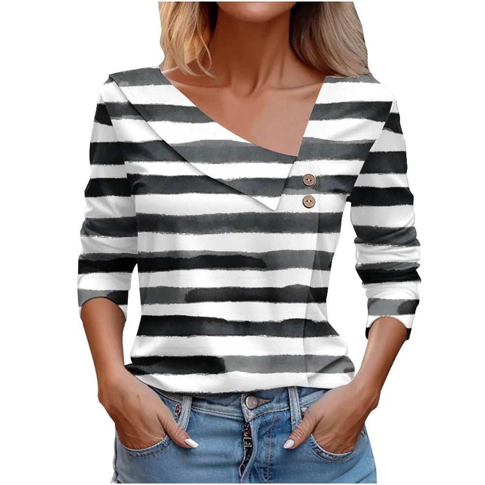 T Shirt For Women Fashion Long Sleeve Top White Floral Print Shirts And Blouses Autumn Winter Clothes For Women 2024 Viralgem Store