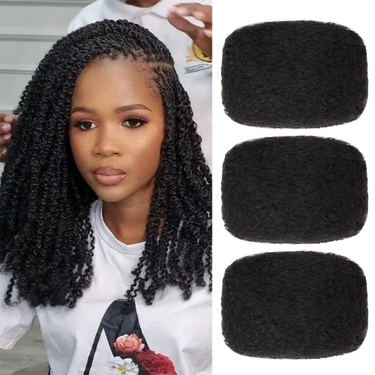 Afro Kinkys Bulk Synthetic Hair for Dreadlock Extensions Loc Repair Braiding Twist Tight Afro Kinky Synthetic Hair for Locs