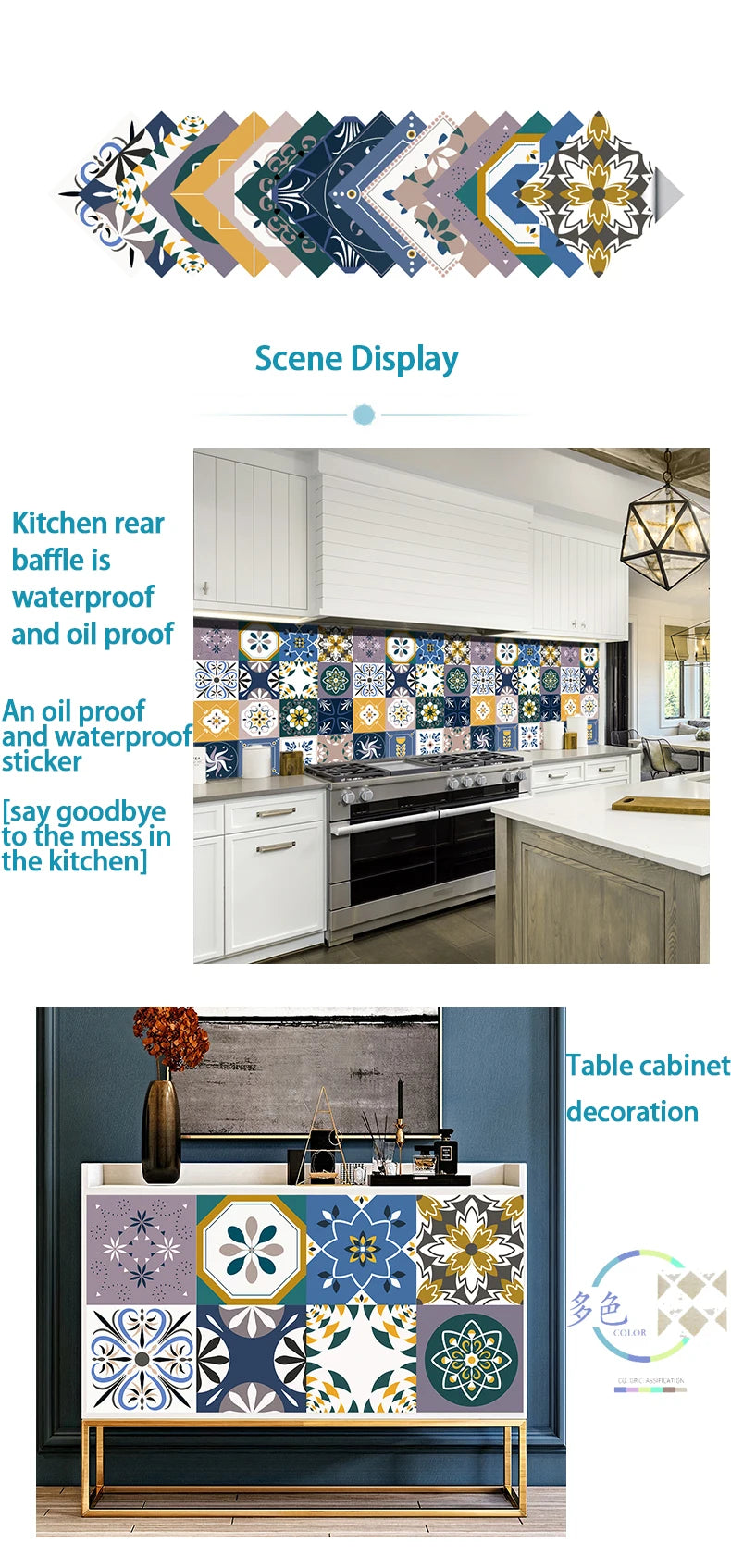 16pcs/set Black & White Tiles Sticker Kitchen Backsplash Wardrobe Bathroom Waterproof Peel & Stick Bright Film Art Wall Decals