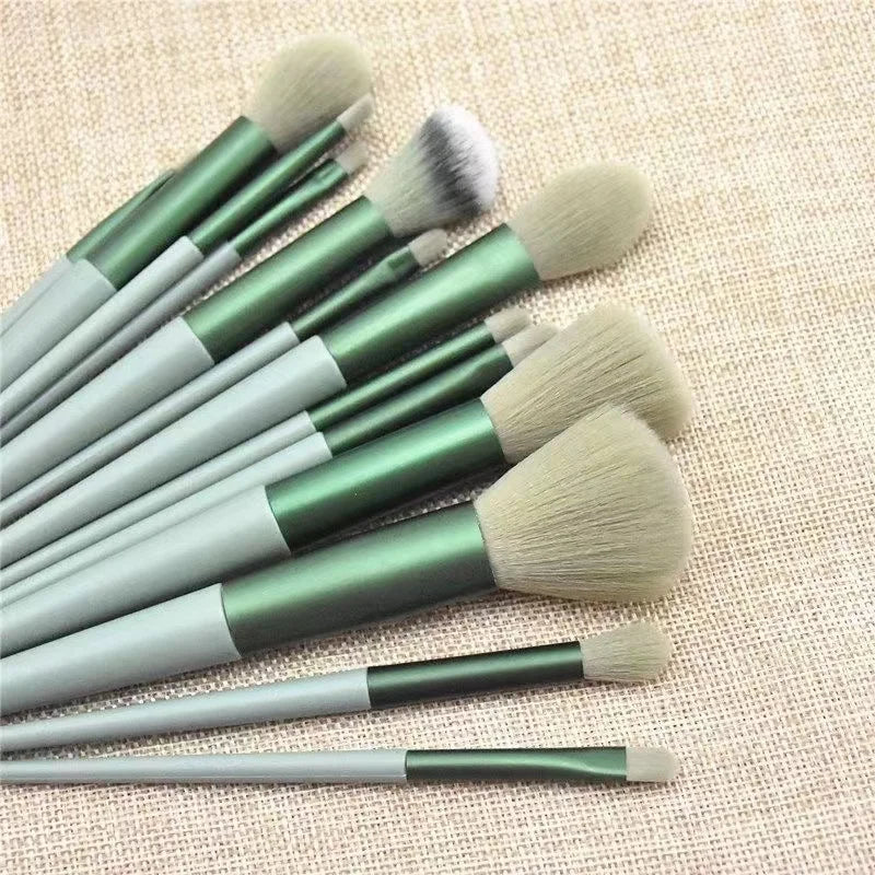 13/8PCS Makeup Brushes Pro Green Brush Set Powder Eyeshadow Blending Eyeliner Eyelash Eyebrow Make Up Beauty Cosmestic Brushes Viralgem Store