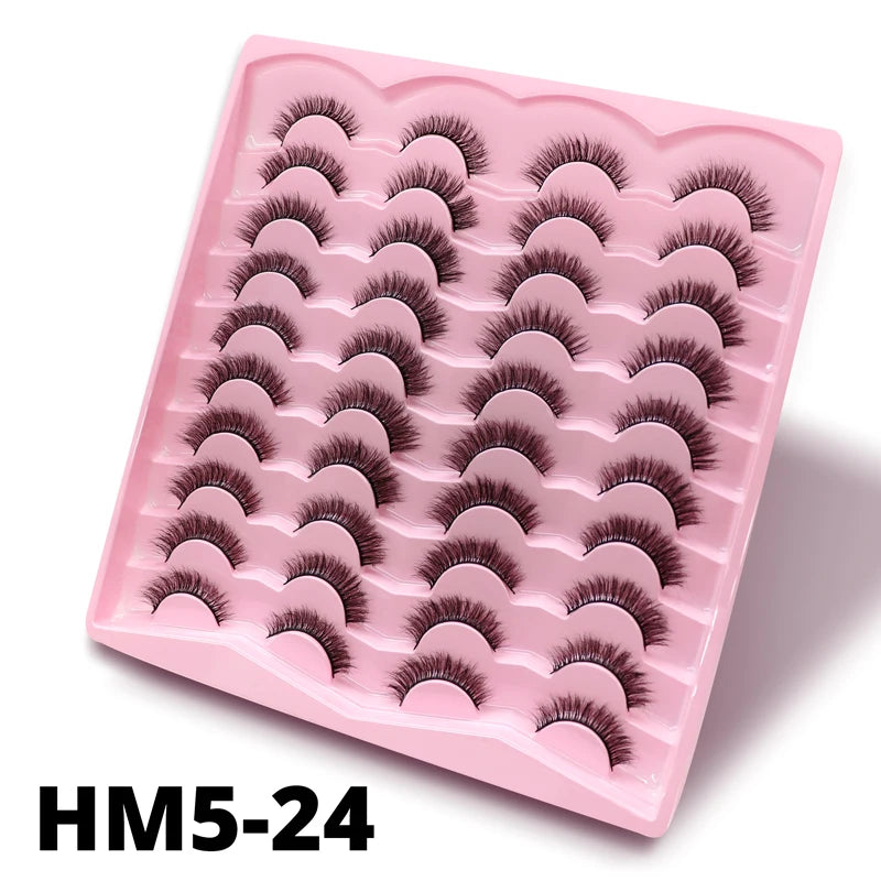 2 Style 20 Pairs Eyelash 3D Natural Mink False Eyelashes Makeup Fake Eye Lashes Faux Cilios Make Up Beauty Tools Wholesale