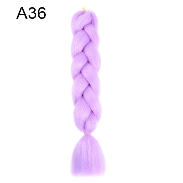 24Inch Synthetic Braiding Hair Extension Ombre Color Rainbow DIY Jumbo Hair Pink Red Blue Hairstyle for Women Viralgem Store
