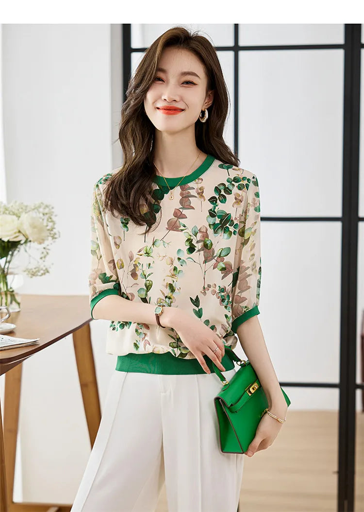 Trendy Ladies' Unique Design Short Sleeve T-shirts Fashion Print Tees for Women Cool Summer Daily T-shirts Casual Top