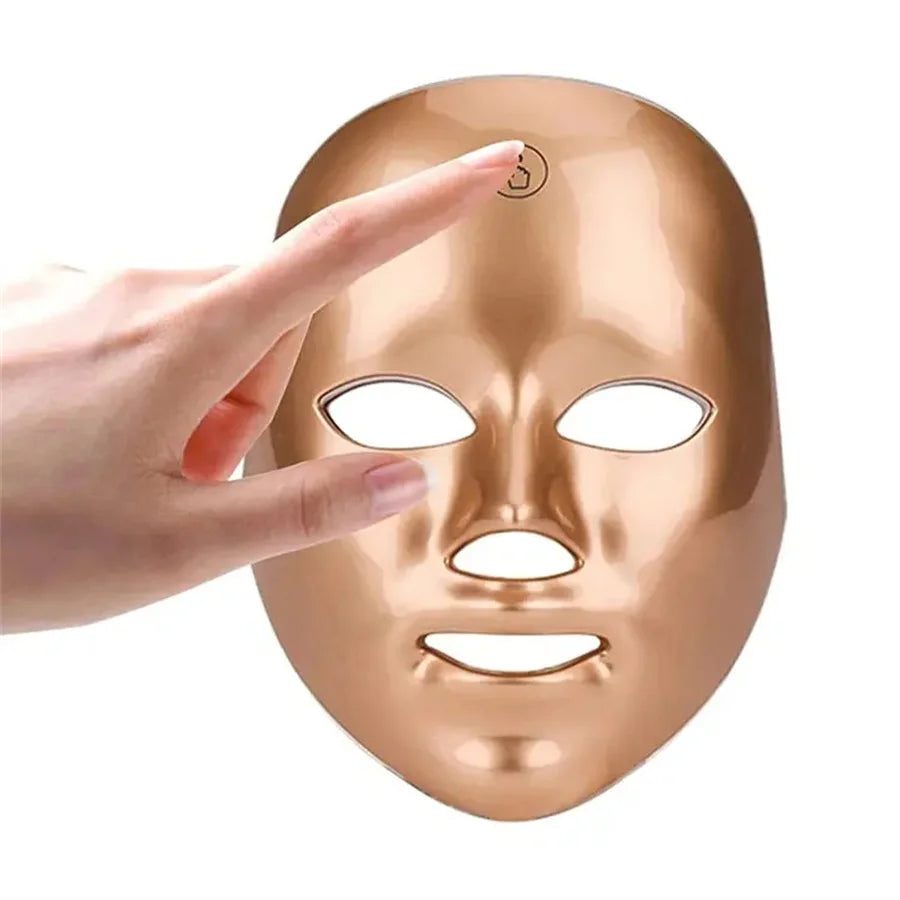 7-Color LED Beauty Mask for Women - USB Rechargeable, Touch Control Facial Care Device with Lithium Battery