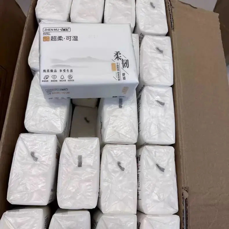 6 Packs Extractable Toilet Paper 5 Layers Thickened Wettable Facial Tissue Kitchen Napkins Handkerchiefs Disposable Tissue Paper