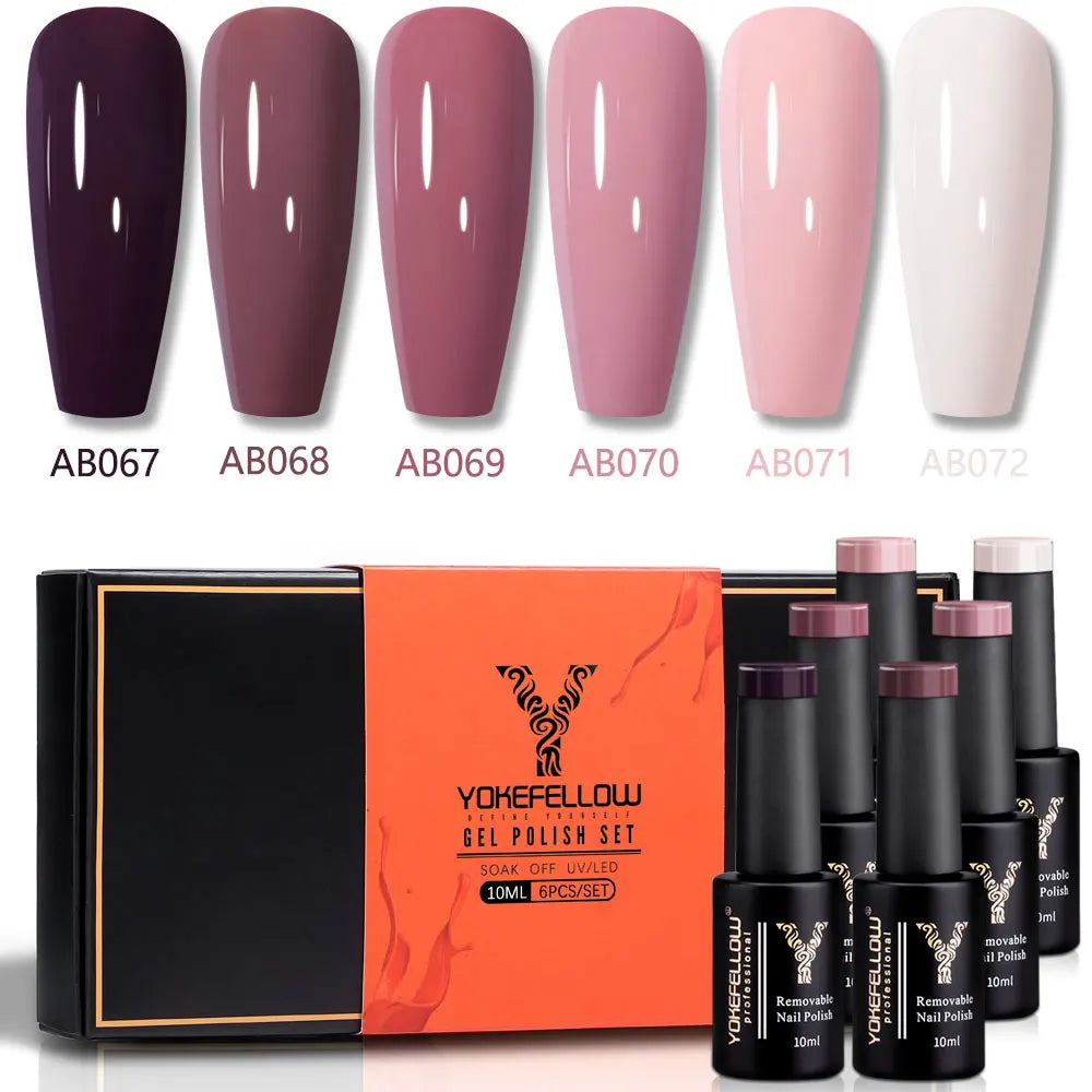 YOKEFELLOW  Pastel Gel Nail Polish Set 6 Colors Spring Summer Macaron Gel Nail Kit Soak Off Nail Art DIY Manicure Gift for Girl Viralgem Store