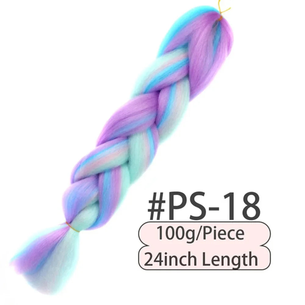 1 Pack 100g Braiding jumbo braiding Hair Colorful Synthetic Braids Hair Extensions Synthetic Crochet Braids For Women