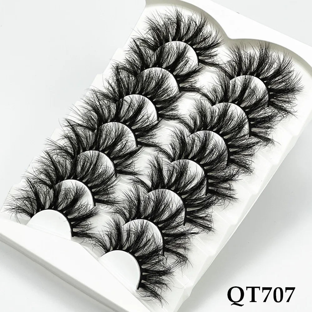 5/7/8 pairs 3D mink Lashes ,soft fluffy natural false eyelashes，individual eyelash extension, makeup tools lashes wholesale