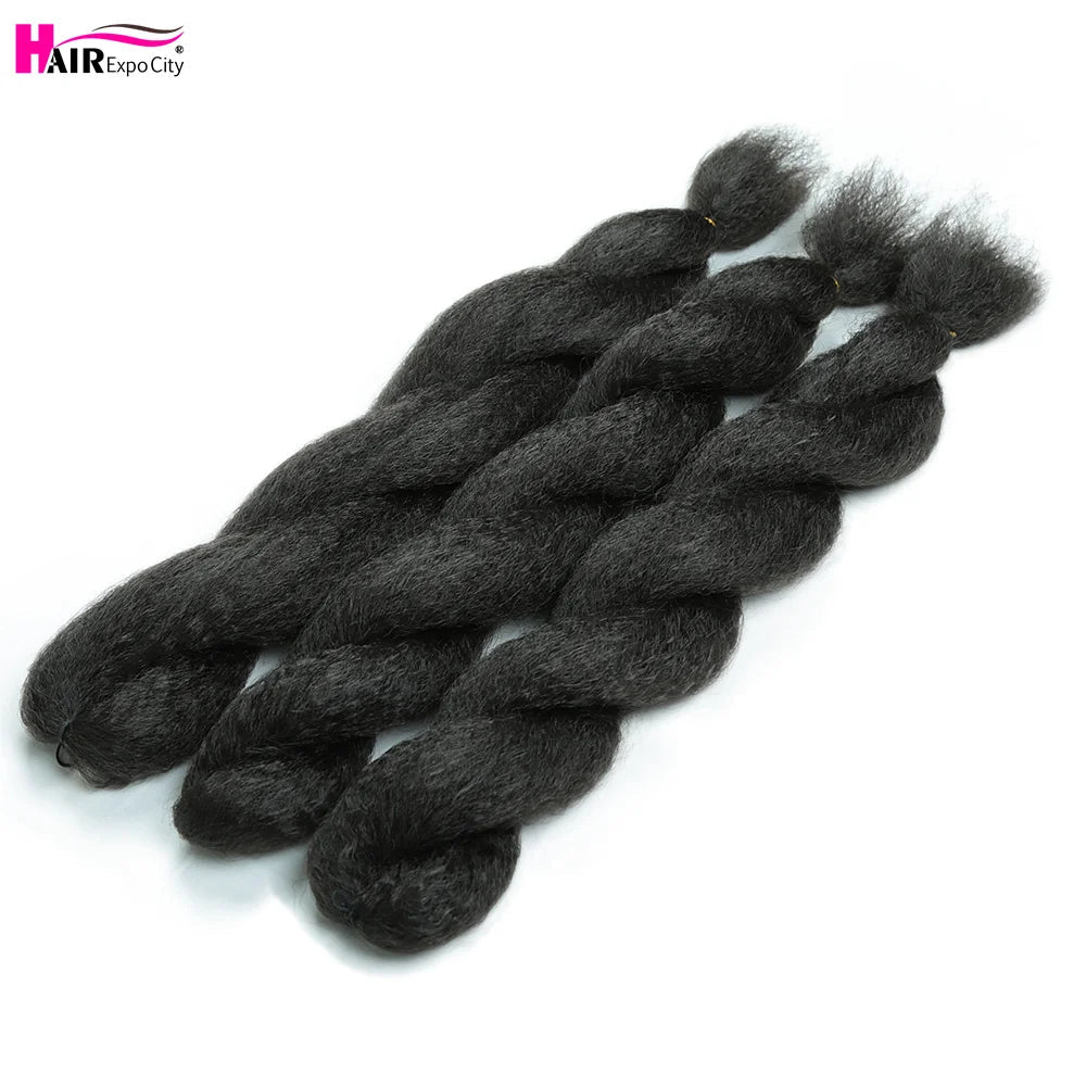 Vixen Crochet Bulk Hair 26 inch Jumbo Synthetic Braiding Hair Fluffy Kinky Straight Crochet Braids Extension Hair Expo City Viralgem Store