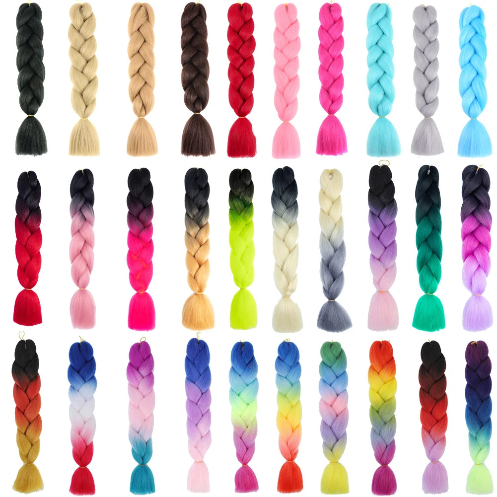 24 Inches DIY Jumbo Braiding Hair Synthetic Hair Extensions Afro Ombre Crochet Braid Hair Wholesale For Women Viralgem Store