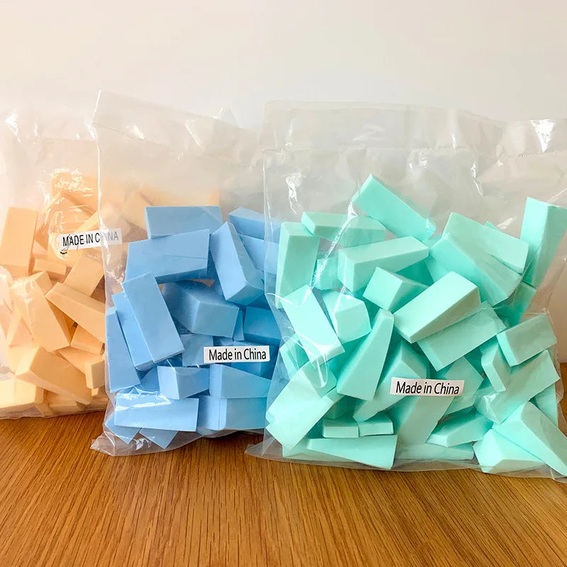 50 Pieces Makeup Sponge  For Face Curve Blending, Latex Free, Small Wedge Shaped Smooth Apply Beauty Sponge Applicator