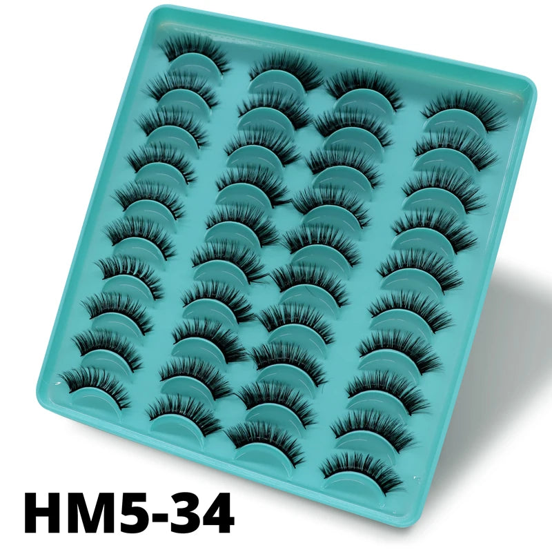 2 Style 20 Pairs Eyelash 3D Natural Mink False Eyelashes Makeup Fake Eye Lashes Faux Cilios Make Up Beauty Tools Wholesale