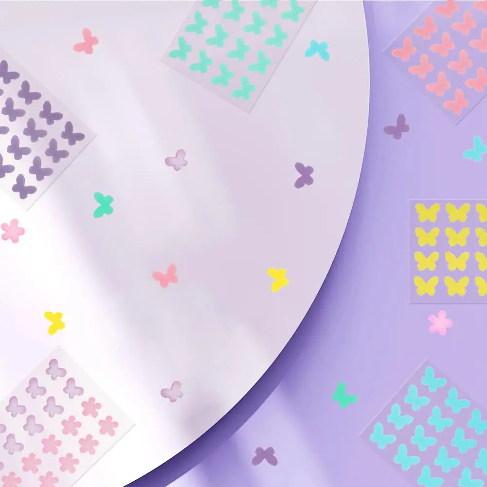 120Pcs Butterfly Shape Acne Pimple Patch Stickers Blemish Spot Concealer Cover 0.1mm Acne Treatment Pimple Remover Skin Care Viralgem Store
