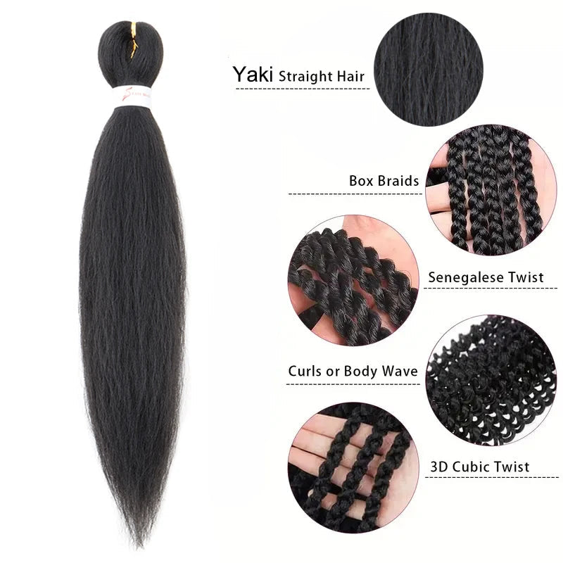 Synthetic 20Inch Pre Stretched Braiding Hair Extensions Long Braid Professional Fiber Crochet Twist Braid Hair for Women Viralgem Store